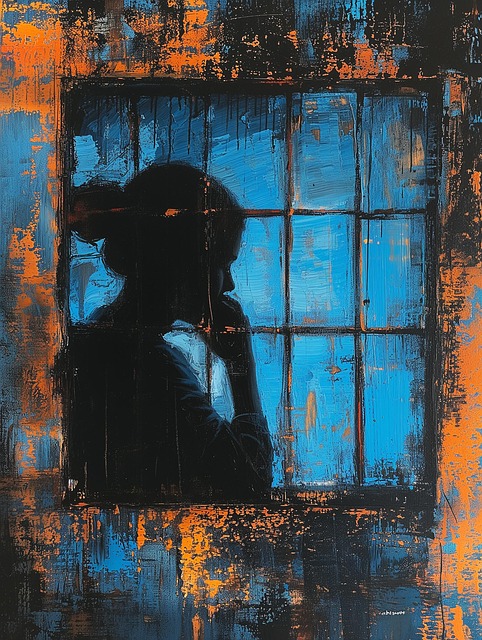 Ai Generiert, Silhouette, Fensterscheibe