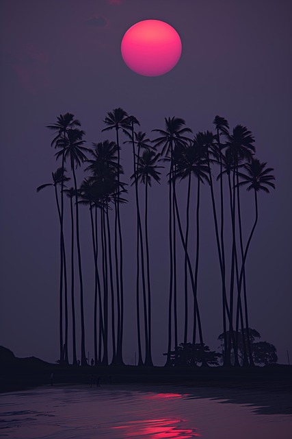 Free ai generated palm beach illustration