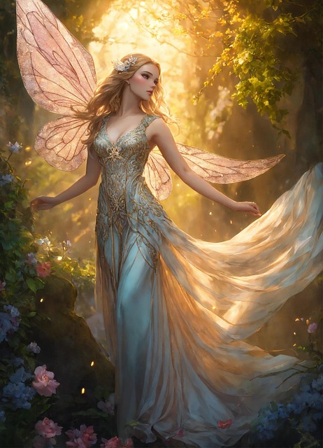 Download free HD stock image of Ai Generated Fairy Free ai generated fairy foliage illustration