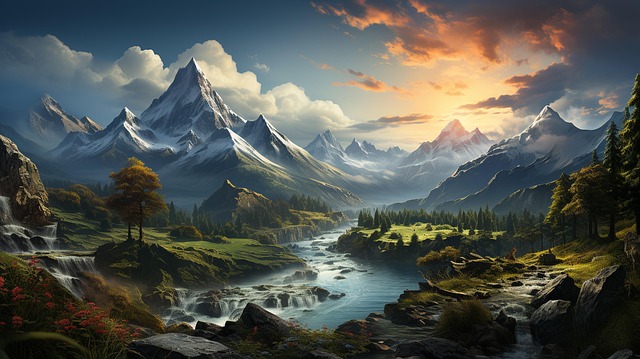Free Ai Generated Mountains illustration and picture