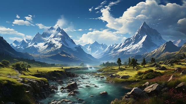 Free Ai Generated Mountains illustration and picture