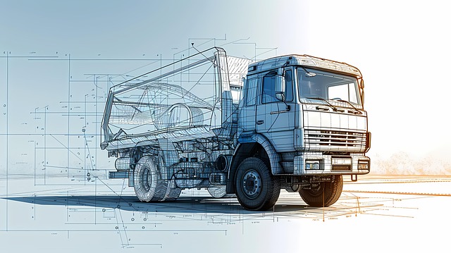 Free ai generated truck blueprint illustration