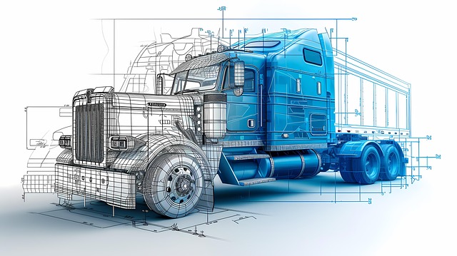 Free ai generated truck blueprint illustration