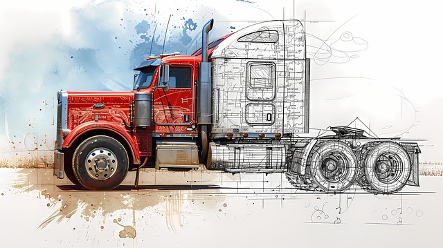 Free ai generated truck blueprint illustration