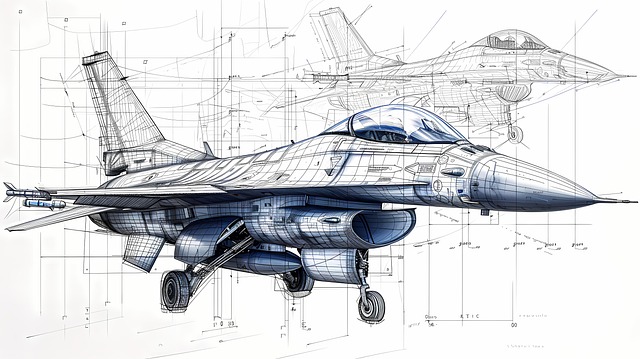 Free ai generated jet blueprint illustration