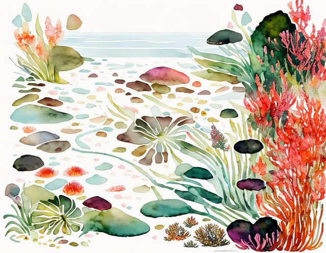 Ai Generiert, Küstenlinie, Aquarell