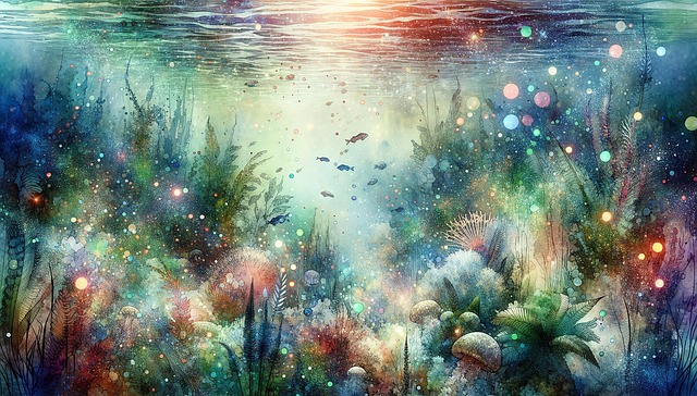 Free ai generated ocean painting illustration