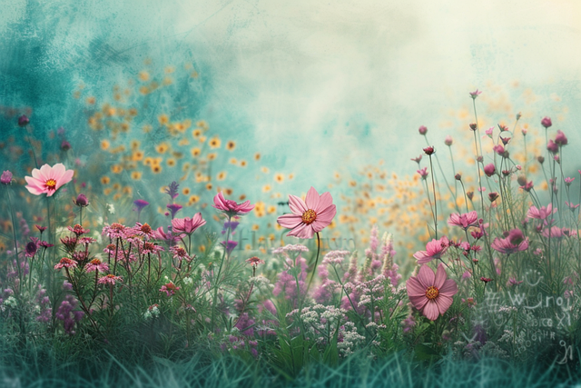Free ai generated flowers meadow illustration