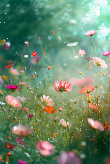 Free ai generated flowers meadow illustration