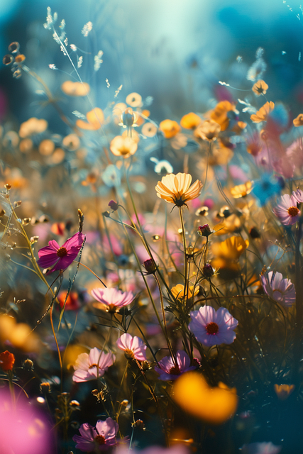 Free ai generated flowers meadow illustration