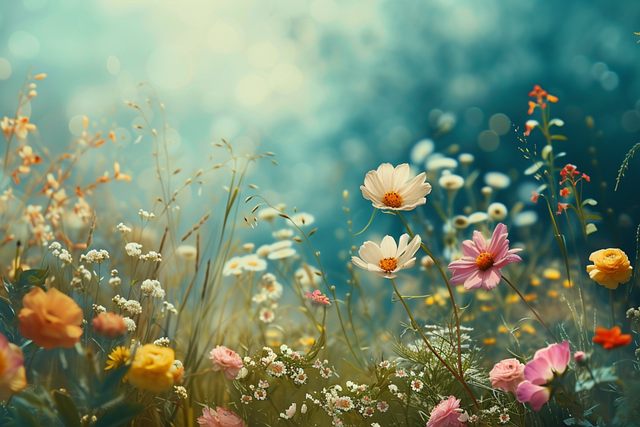 Free ai generated flowers meadow illustration