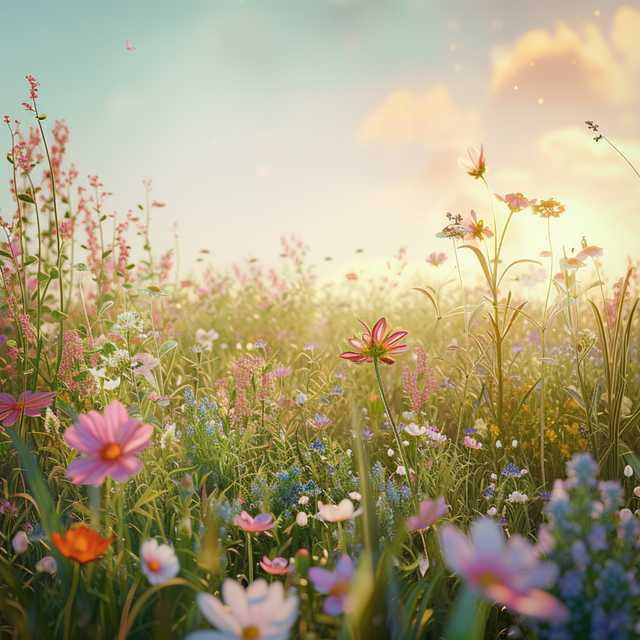 Free ai generated flowers meadow illustration