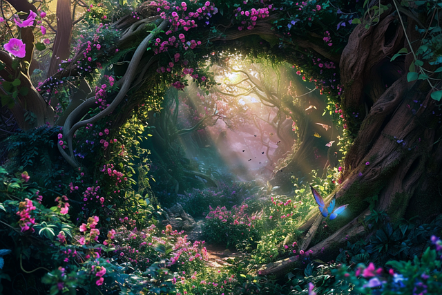 Free ai generated fairies butterflies illustration