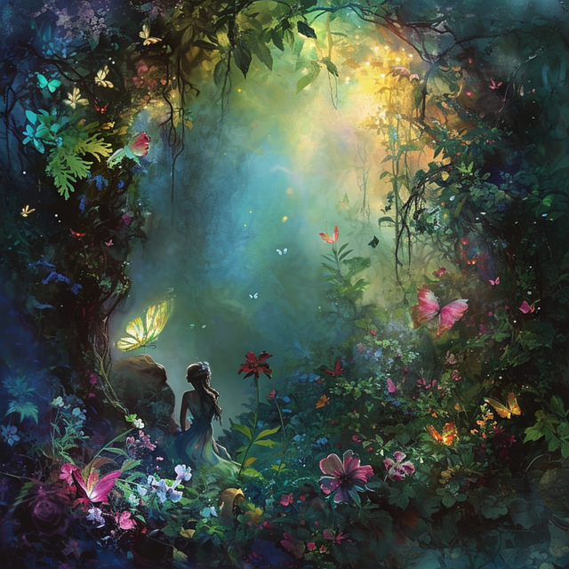 Free ai generated fairies butterflies illustration