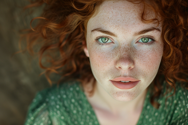 Free ai generated woman freckles illustration