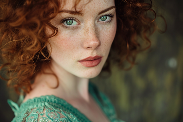 Free ai generated woman freckles illustration