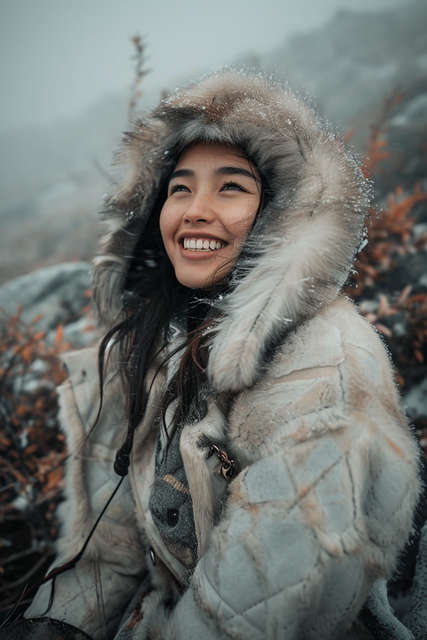 Free ai generated woman winter illustration