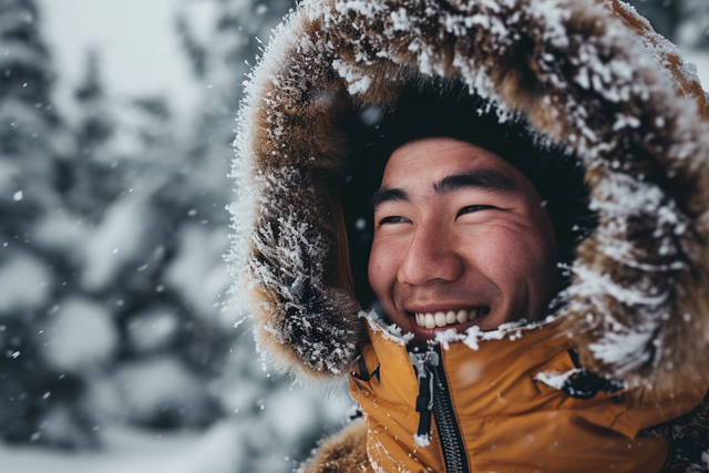 Free ai generated winter man illustration