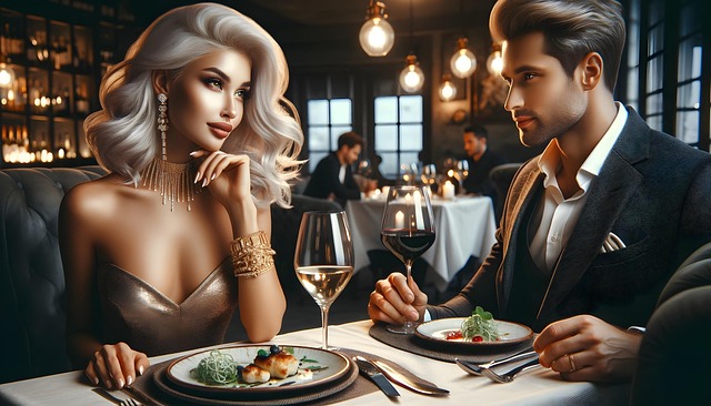 Free ai generated romantic dinner illustration