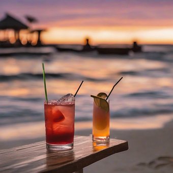 Praia, Palha, Licor, Álcool, Bebida