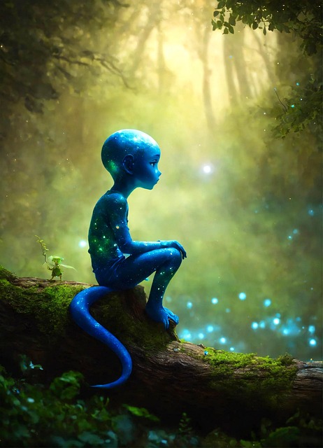 Download free HD stock image of Ai Generated Alien Free ai generated alien child illustration