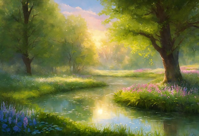 Free ai generated spring forest illustration