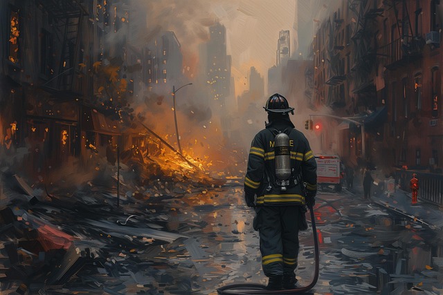 Free ai generated firefighter urban illustration
