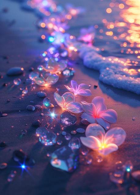 Free ai generated beach flowers illustration