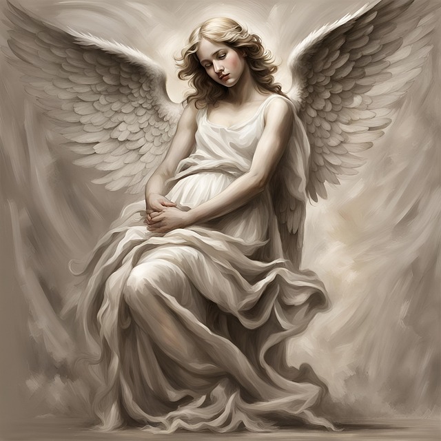 Free woman angel statue illustration