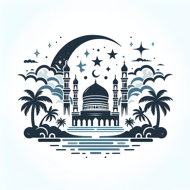 Free ai generated mosque ramadan illustration