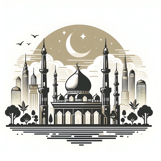 Free ai generated mosque ramadan illustration