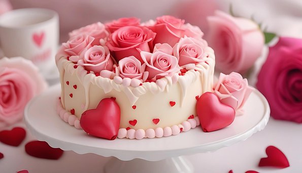 Blomster, Rose, Kake, Hjerte, Valentines
