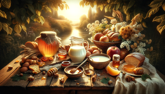 Free ai generated milk honey illustration