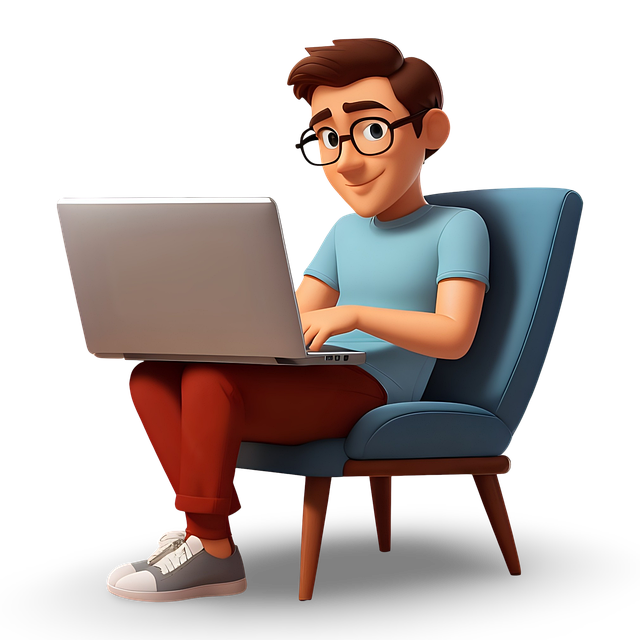 Free laptop work man illustration