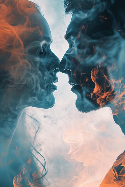 Free ai generated couple double exposure illustration