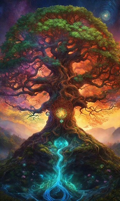 Free yggdrasil tree world ash illustration