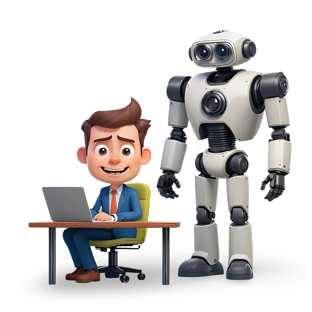 Free robot assistant businessman illustration