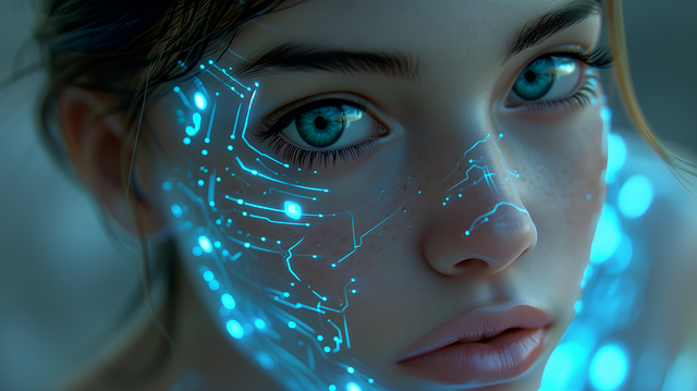 Free ai generated woman robot illustration