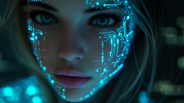Free ai generated woman robot illustration