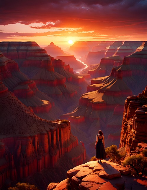 Free woman adventure travel illustration