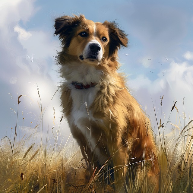 Free ai generated dog collie illustration
