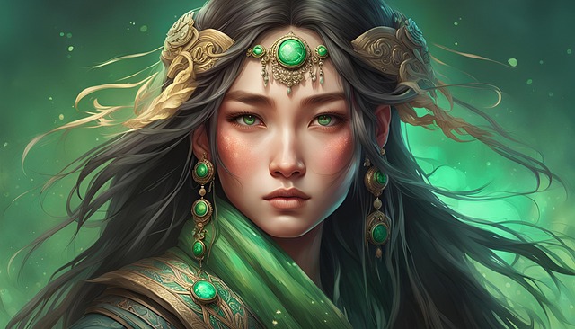 Free ai generated mongolian young woman illustration