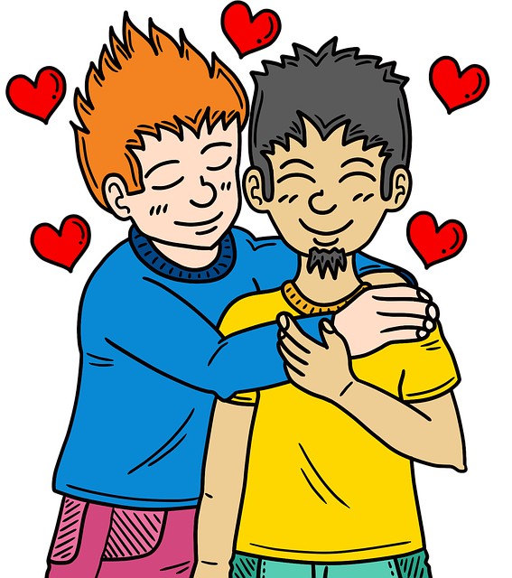 Free couple valentine's day romantic illustration