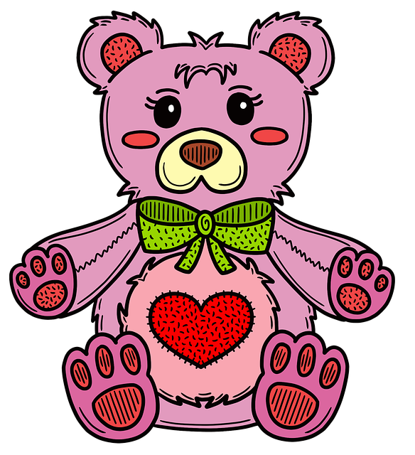 Free teddy bear stuffed animal valentine's day illustration