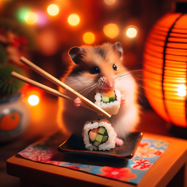 Ai Genereret, Hamster, Sushi, Spisepind