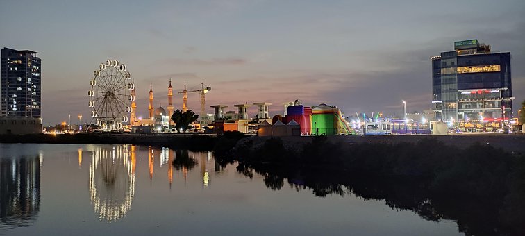 Parkere, Nightview, Landskab, Natur, By