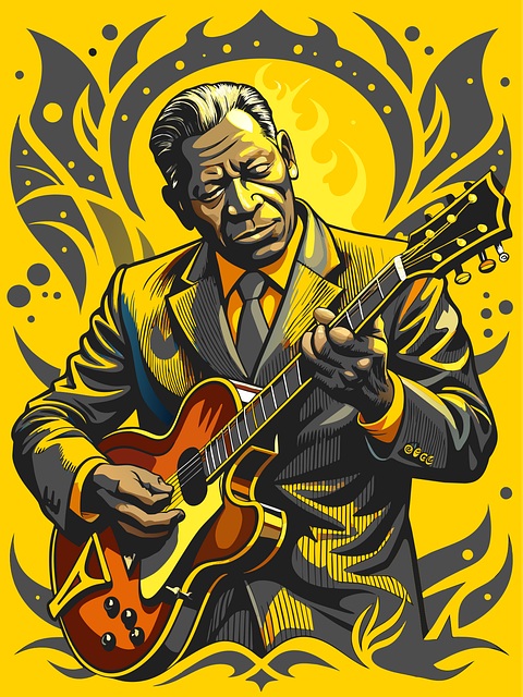Free man guitar player guitar vector