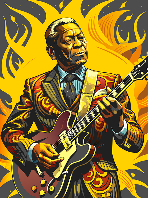 Free man guitar player guitar illustration