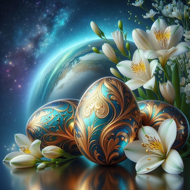 Ovos, Flores, Páscoa, Noite, Primavera