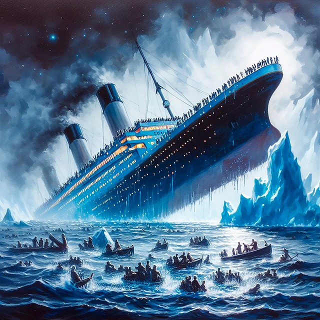 Free ai generated titanic shipwreck illustration